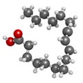 Rumenic acid bovinic acid, conjugated linoleic acid, CLA fatty acid molecule. Royalty Free Stock Photo