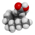 Rumenic acid bovinic acid, conjugated linoleic acid, CLA fatty acid molecule.