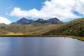 Limpiopungo lake and Ruminahui volcano, Ecuador. Royalty Free Stock Photo