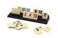 rummy game pieces stacked stand white background Royalty Free Stock Photo