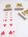 Rummy poker card games cards gambling joker king queen love spade clover diamond Royalty Free Stock Photo