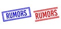 Distress Textured RUMORS Stamp Seals with Double Lines Royalty Free Stock Photo