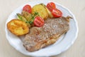 Rump Steak with potato wedges