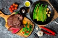 Rump steak and vegetables Royalty Free Stock Photo