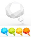 Rumpled colorful bubbles for speech Royalty Free Stock Photo