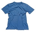 Rumpled and crinkled blue cotton t-shirt
