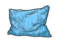 rumpled pillow cushion color sketch vector