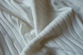 Rumpled white cotton ribbed elastic fabric