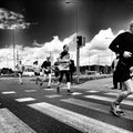 Run. Artistic look in black and white. Royalty Free Stock Photo