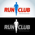 Run club logo template. Sport logotype template, sports club, running club and fitness logo design template. Royalty Free Stock Photo