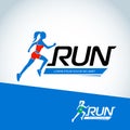 Run club logo template. Woman fitness. Sport logotype template, sports club, running club and fitness logo design. Royalty Free Stock Photo