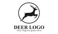 Run deer elegant vector logo