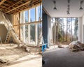 Run-down Country House renovation construction.