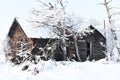 Run Down Farm House In Winter. Royalty Free Stock Photo