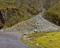 Run-down road in rural landscape Royalty Free Stock Photo