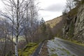 Run-down road in rural landscape Royalty Free Stock Photo