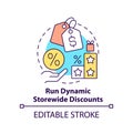 Run dynamic storewide discounts concept icon