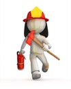 RUN fire fighter, RUN!!! Royalty Free Stock Photo