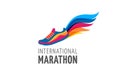 Run icon, symbol, marathon poster and logo