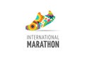 Run icon, symbol, marathon poster and logo