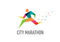 Run icon, symbol, marathon poster and logo