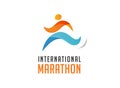 Run icon, symbol, marathon poster and logo