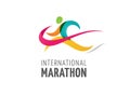 Run icon, symbol, marathon poster and logo