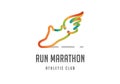 Run icon, symbol, marathon poster and logo