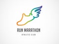 Run icon, symbol, marathon poster and logo