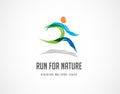 Run icon, symbol, marathon poster and logo Royalty Free Stock Photo