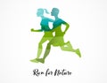 Run icon, symbol, marathon poster and logo Royalty Free Stock Photo