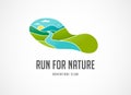 Run icon, symbol, marathon poster and logo Royalty Free Stock Photo