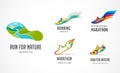 Run icon, symbol, running marathon poster and logo collection Royalty Free Stock Photo