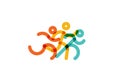 Run Icon Vector. colorful Runners. Simple flat symbol logo. vector illustration Royalty Free Stock Photo