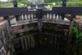 Lock gates on the Leeds Liverpool canal.