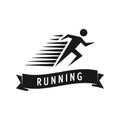 Run man logo template. Vector illustration of fast running man Royalty Free Stock Photo