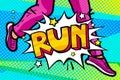 Run Message in pop art style