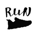 Run motivation illustration. Sport typography