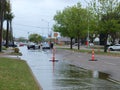 Run Off Water Floods Traffic Lane Below Fire