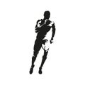 Run, running man isolated vector silhouette, front view Royalty Free Stock Photo