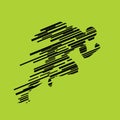 Run, running man from lines, abstract silhouette Royalty Free Stock Photo