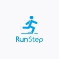 Run step or fast delivery logo design concept, sport logo template