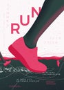 Vector typographic running poster template