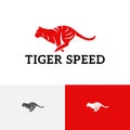 Run Tiger Silhouette Fast Quick Speed Animal Logo