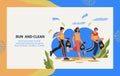 Run to clean the header in web banner template for plogging marathon.