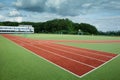Run track in sport stadium Royalty Free Stock Photo