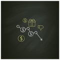 Runaway inflation chalk icon