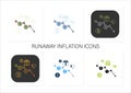 Runaway inflation icons set