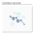 Runaway inflation line icon