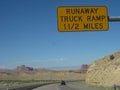 Runaway Truck Ramp Road Sign Driving Interstate